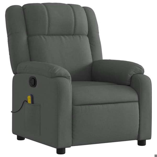 vidaXL Liggande massagestol Mörkgrå tyg 373549