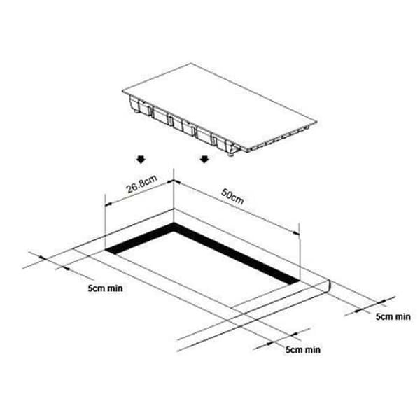 Induktionshäll - Caso - Master E2 - Svart - Härdat glas - 59 cm x 52 cm
