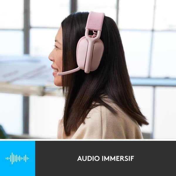 Hörlurar - Trådlösa - Logitech - Zone Vibe 100 - Bluetooth - Störningsskydd - Rosa