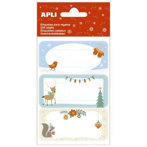 Squirrels julklappsetiketter, 3 ark 9 st.