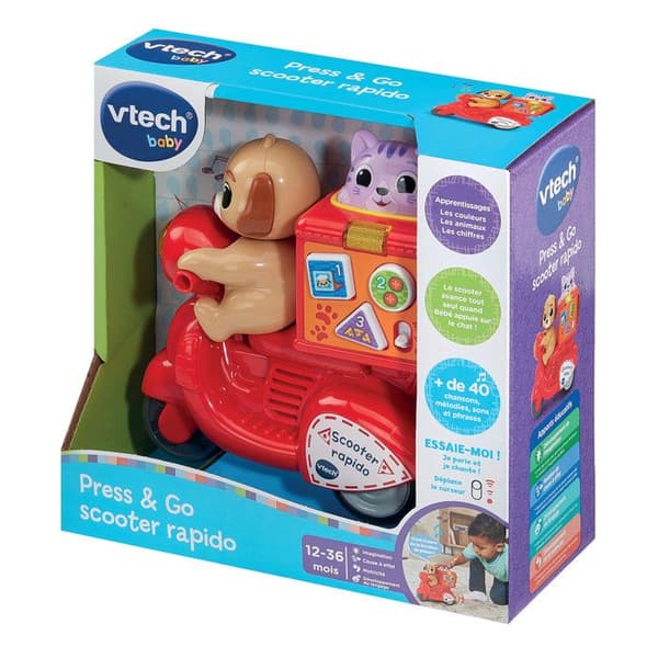 VTECH BABY - TRYCK OCH ÅK SCOOTER RAPIDO - Röd