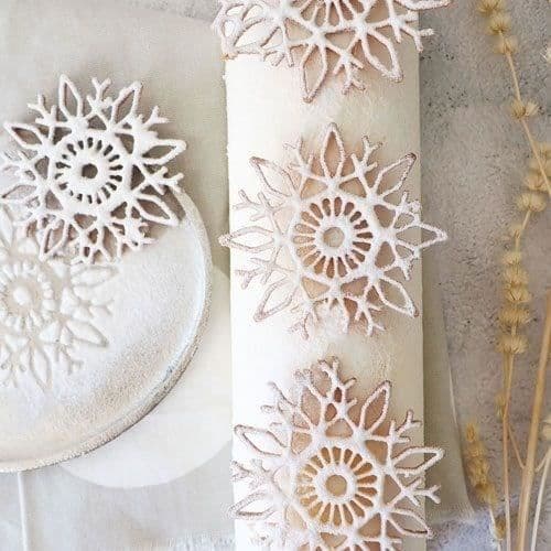 Siliconmatta - SCRAPCOOKING - Dekor snöflingor - Vit