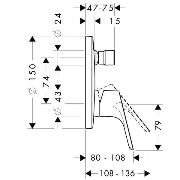Hansgrohe Focus Trim-set för dold bad-/duschblandare