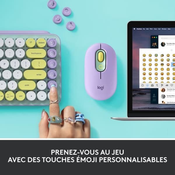 Tangentbord - Trådlöst - Logitech - Pop Keys - Mekanisk - Emoji Key - Mint
