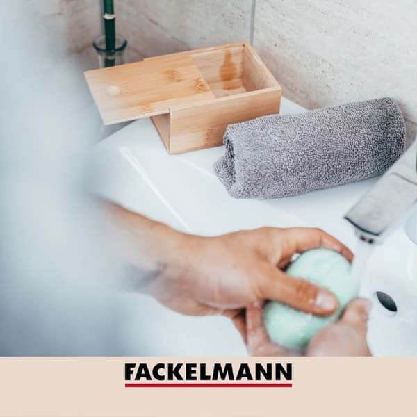 Bambus tvålbehållare med lock Fackelmann Tecno