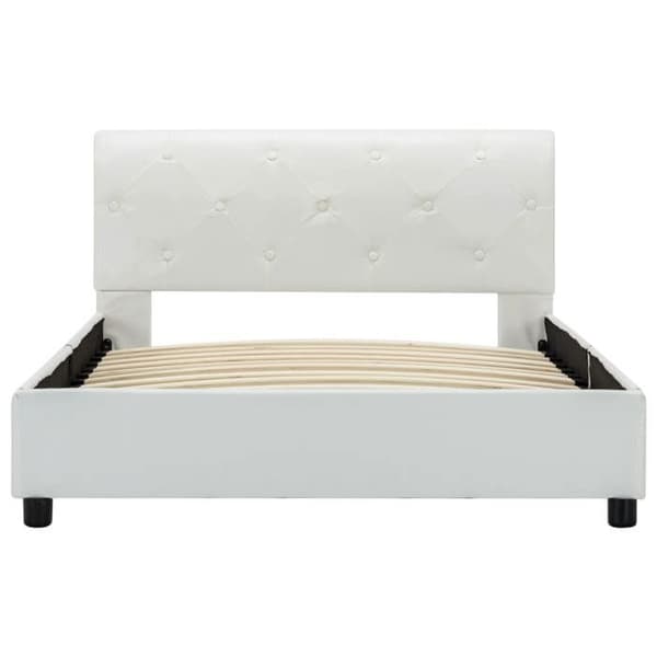 vidaXL Sängram Vit Konstläder 100 x 200 cm 284871