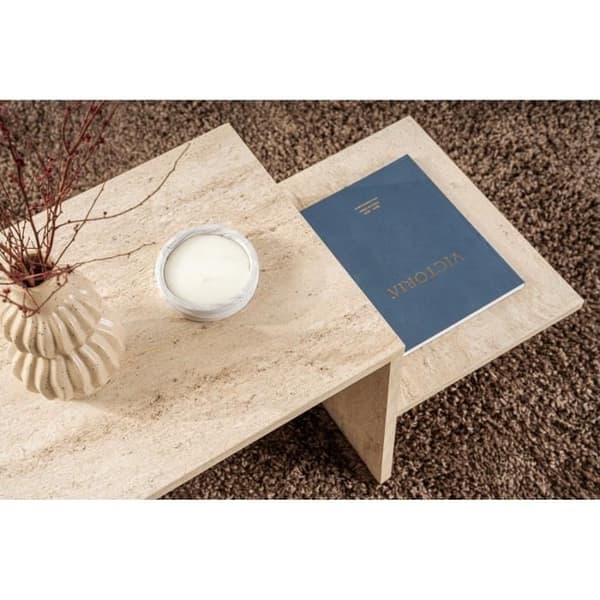 Soffbord - HARMONY - Rektangulär - Travertineffekt - 80 x 40 x 40 cm