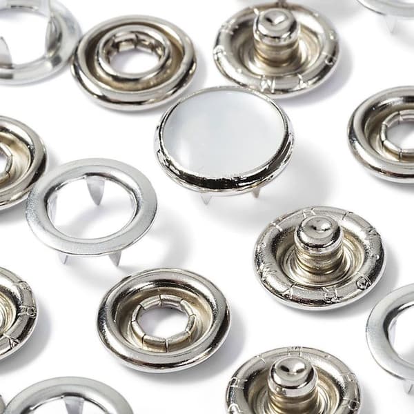 Tryckknappar - PRYM - Jersey - 12 mm - Vit - Silver
