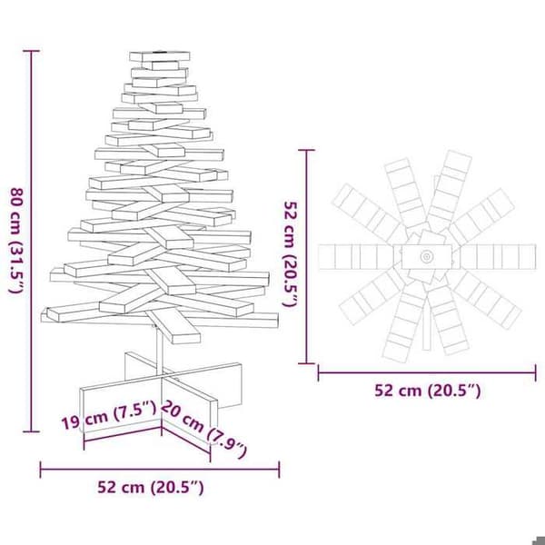 Juldekoration träjulgran vidaXL - Brun - 80 cm