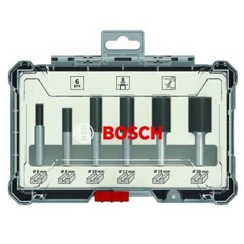 Spårfräs set - BOSCH - 6 delar - 1/4 tums skaft - Hårdmetallblad - Precision i trä