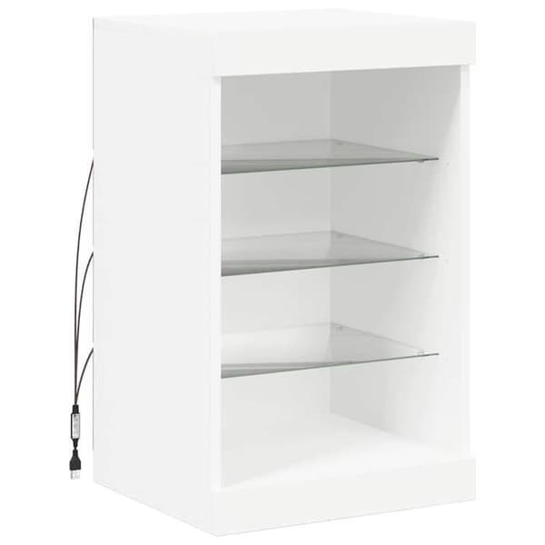 vidaXL Buffé med LED-lampor vit 41x37x67 cm 836721