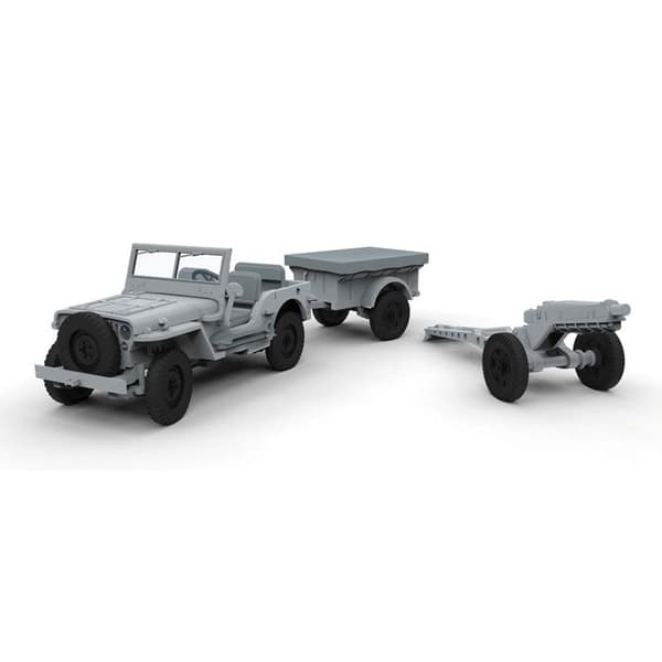 Modellsats - AIRFIX - Willys British Airborne Jeep - Plast - 1/72
