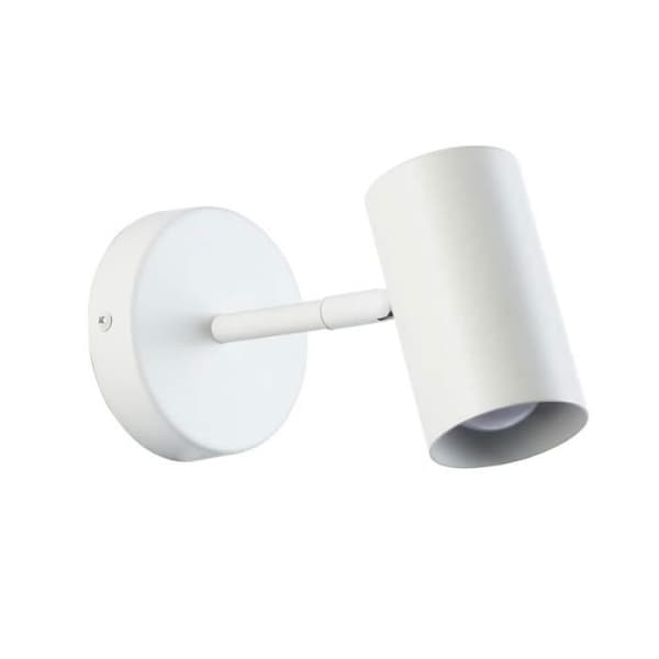 Vägglampa i vitt aluminium, justerbart ljus E27 för sovrum, kontor, nattduksbord.