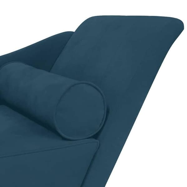vidaXL Chaise longue med blå sammetkuddar 4007587