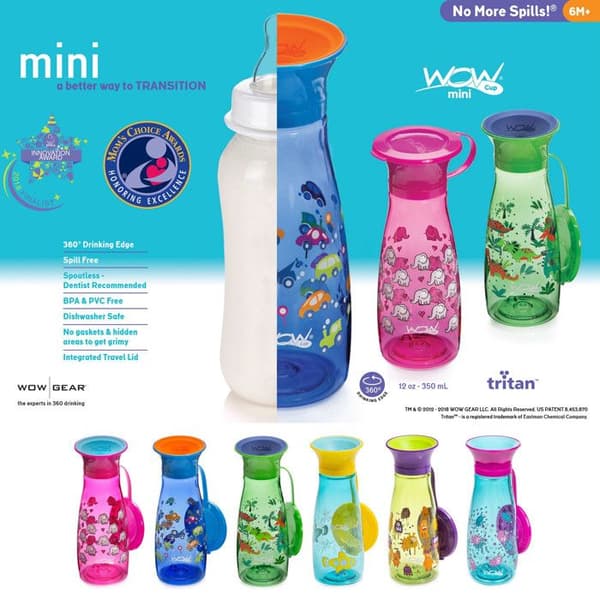 Barnflaska 360° Antivisning och Ergonomisk 350 ml