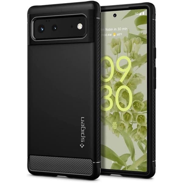 Fodral - SPIGEN - Google Pixel 6 - Svart - Flexibelt silikon - Air Cushion™