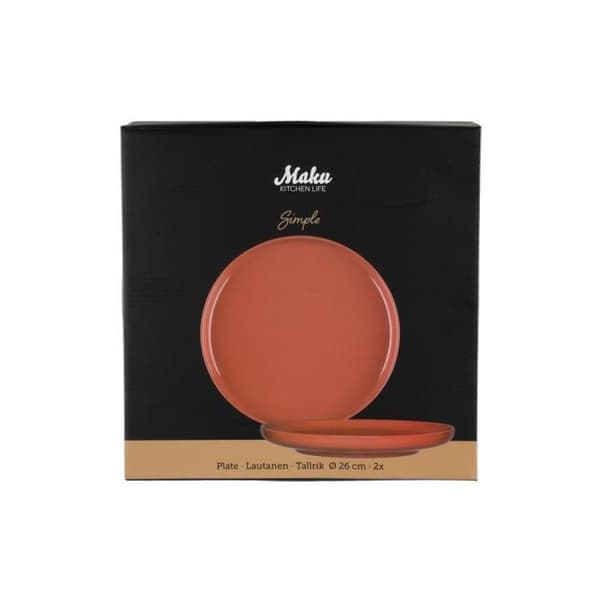 Maku Tallrik Enkel 26 cm terrakotta 2 st