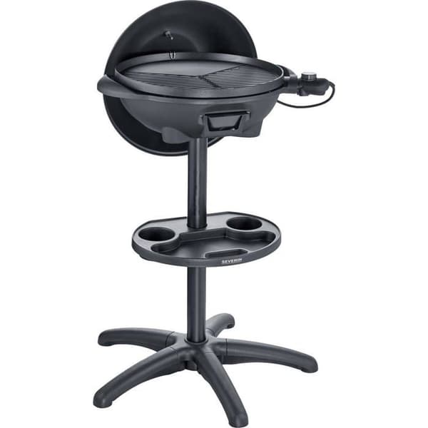 Severin PG 8541 elektrisk stående grill bollformad grill, termometer i lock Grillyta