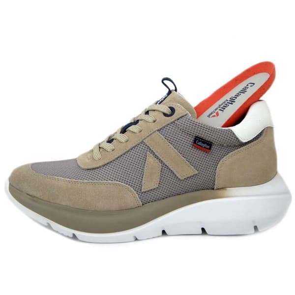 Sneakers Herr - CALLAGHAN - Beige - Mocka och Tyg - Snörning