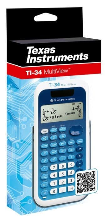 Texas Instruments TI-34 MultiView (34MV/FC/4E10) — Kalkylator, blå