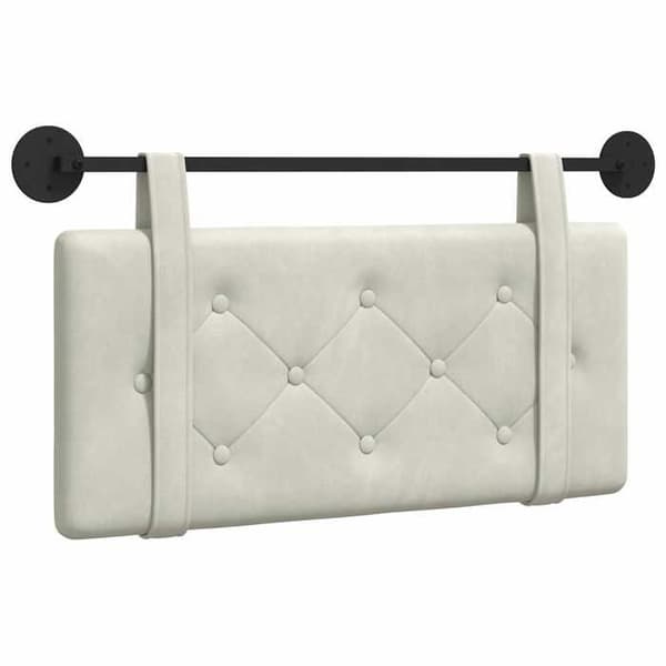 vidaXL Väggmonterad Sänggavel Creme Sammet 42031591