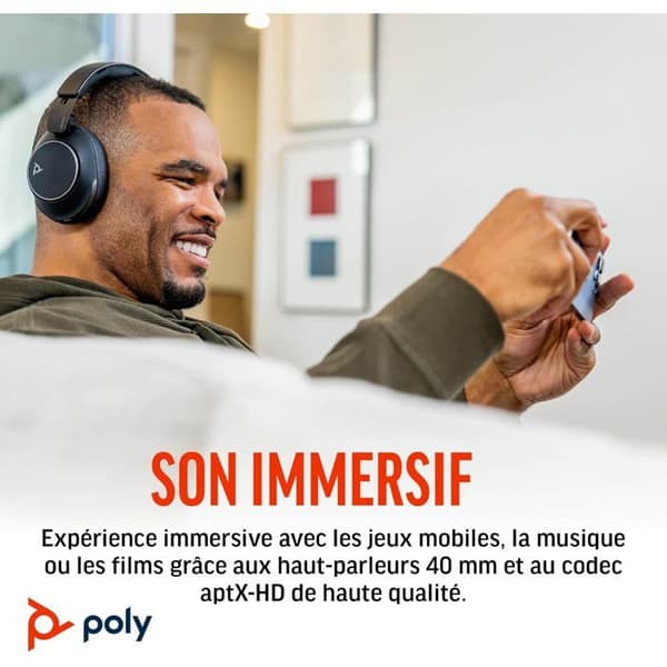 Micro-headset Poly Voyager Surround 80 UC Bluetooth - Bullerdämpande, Optimal Komfort