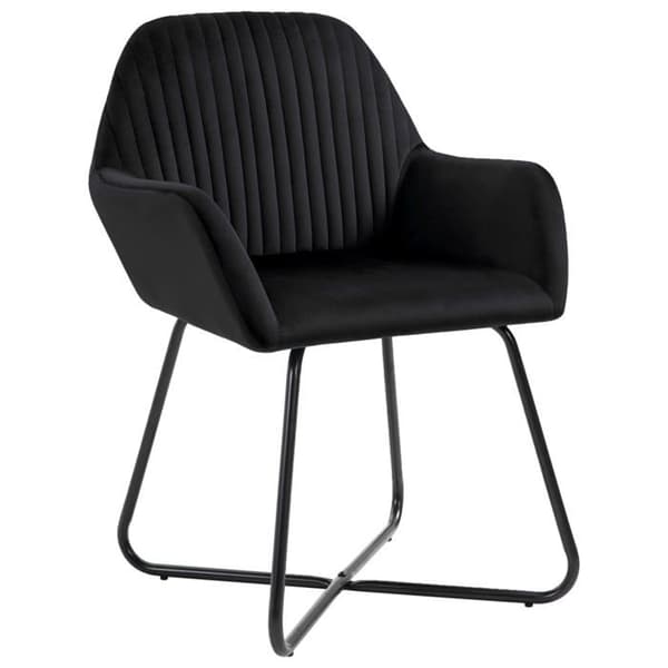 vidaXL Matstolar set om 2 Svart Sammet 249805