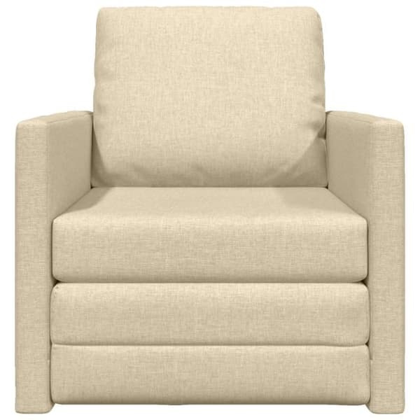 Soffa säng 2 i 1 Kräm 74x77x81 cm Tyg