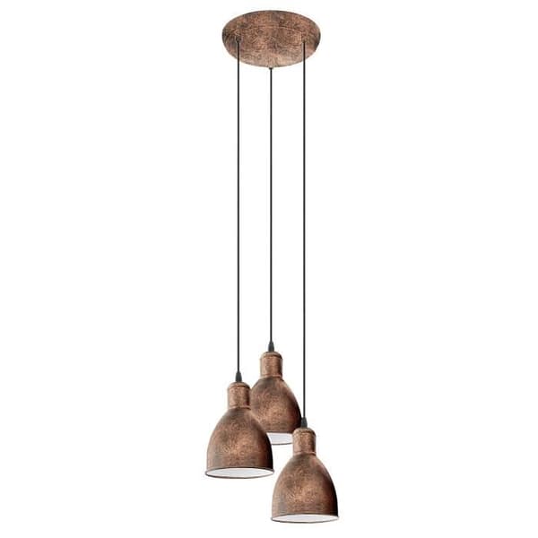 PRIDDY - 3 Lätt patinerad kopparmetallhänge Ø32,5cm