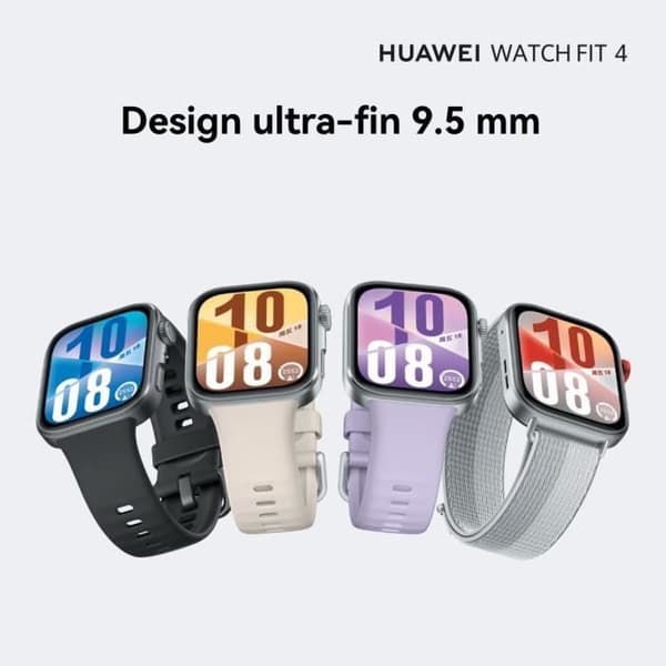 Huawei Watch Fit 4 Bluetooth Grå med armband i fluoroelastomer Vit