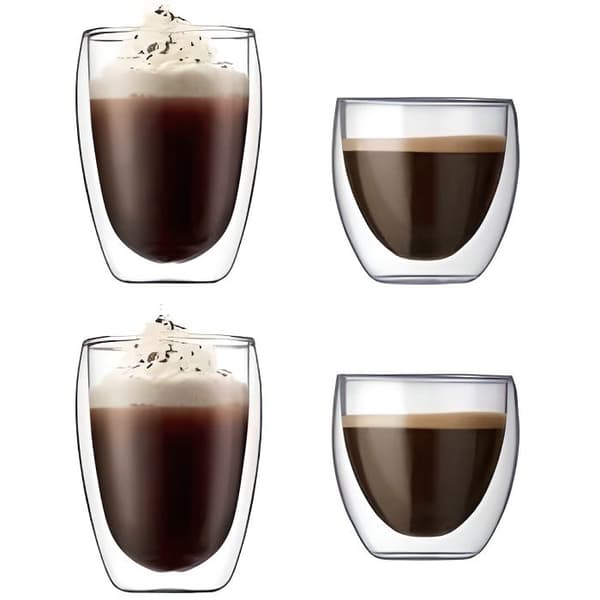 BODUM - LÅDA MED 4 DUBBLA VÄGGGLASÖGON BODUM