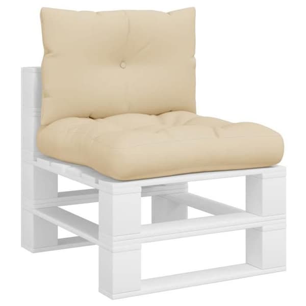 vidaXL Palettkuddar set om 2 beige tyg 360837