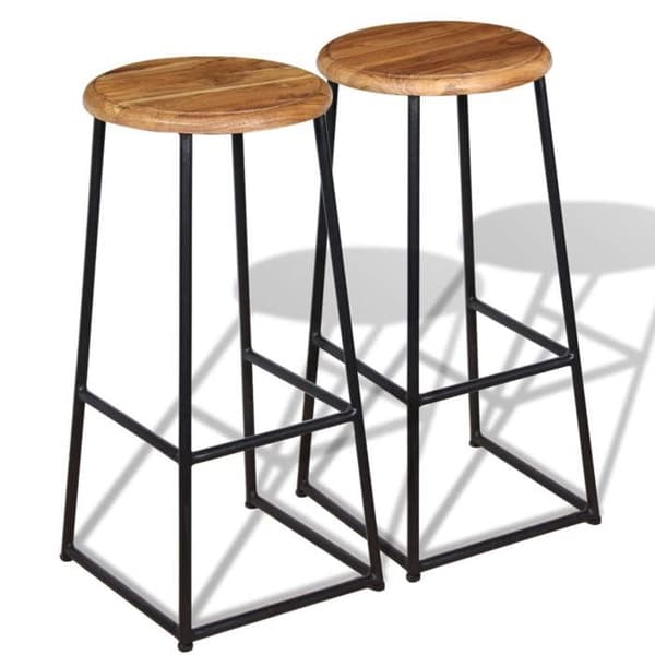 vidaXL Barstolar 2 st Massiv teak