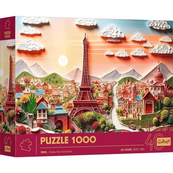 Pussel 1000 bitar: 40-årsjubileum - Papperskonst 3D: Paris