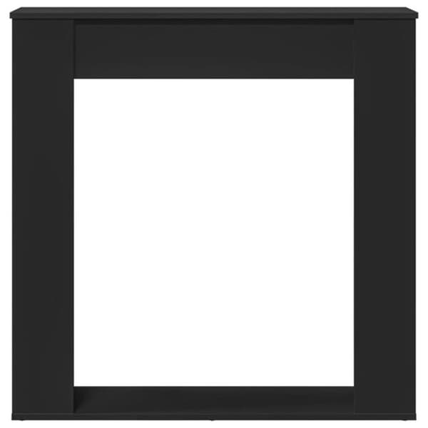 Svart eldstadsram 100x20x100 cm av ingenjörsträ.