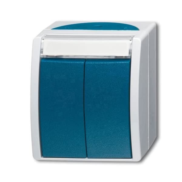 Busch-Jaeger 1484-0-0374, knappar, blå, grå, IP44, 10 A, 250 V, CE