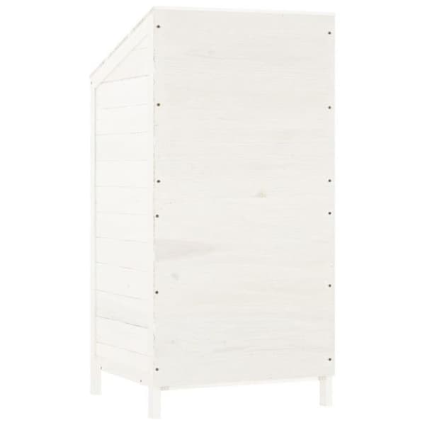 vidaXL Trädgårdsbod Vit 55x52x112 cm Solid granträ 152179
