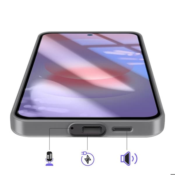 Coque - SAMSUNG - Galaxy A37 - Slät silikon - Höjda kanter - Grå