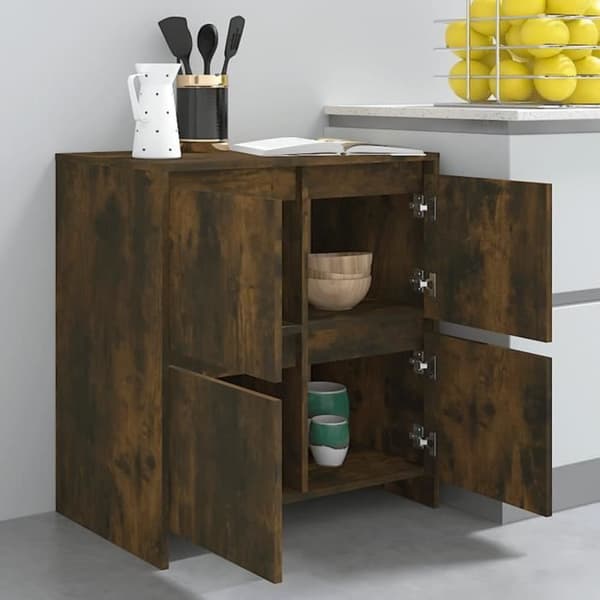 vidaXL Sideboard Rökt Ek 70 x 41 x 75 cm Spånskiva
