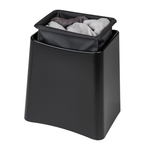 Badrumspall - WENKO - Wing - Svart - 33 L - H 48 cm