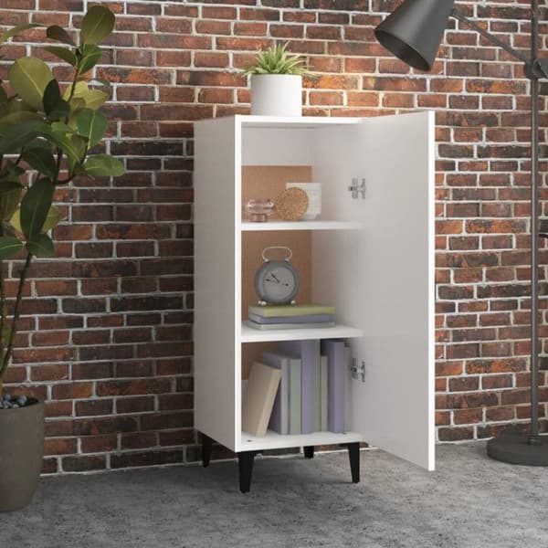 vidaXL Buffé Vit 34,5x34x90 cm Ingenjörsträ 812330