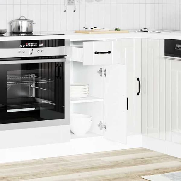 vidaXL Köksskåp Lucca vit högblank ingenjörsträ 853699