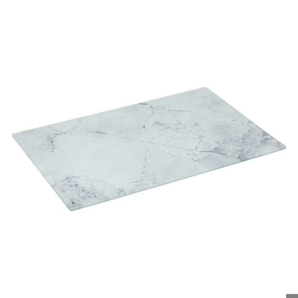 Skärbräda glas 30x20cm vit marmor effekt - 5 five simply smart