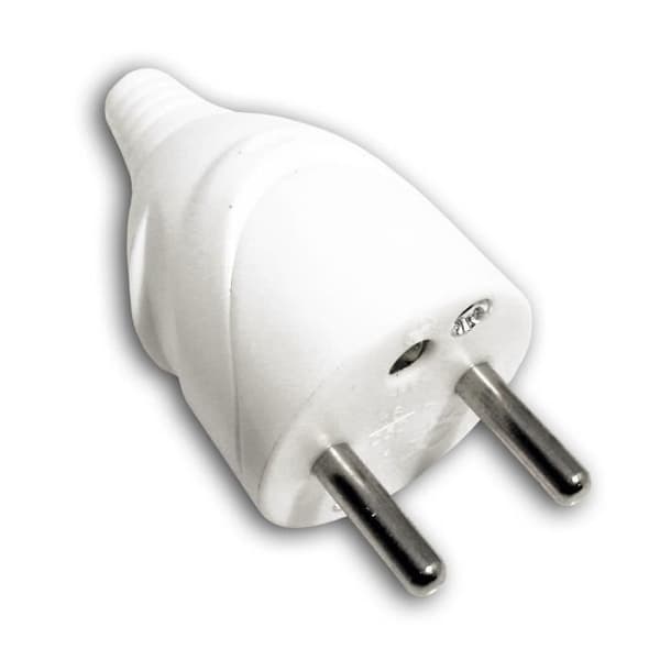 ZENITECH Elkontakt hane 16A 2P + T vit
