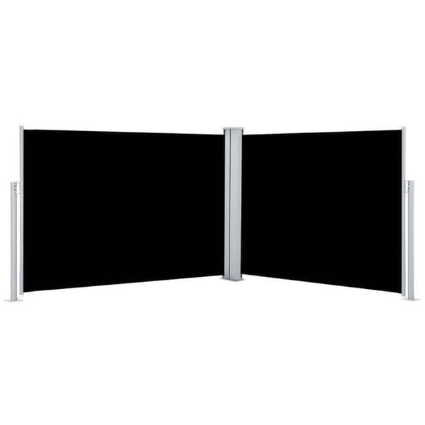 vidaXL Infällbar sidomarkis Svart 100 x 1000 cm