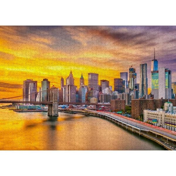 Pussel 1000 bitar: New Yorks skyline vid skymningen