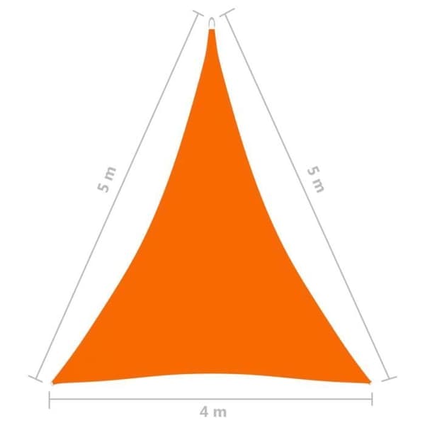 vidaXL Solskyddsduk Oxford Triangulär 4x5x5 m Orange