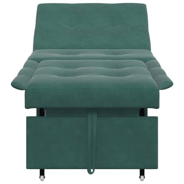 Mörkgrön bäddsoffa 67 x 194 x 38 cm Sammet