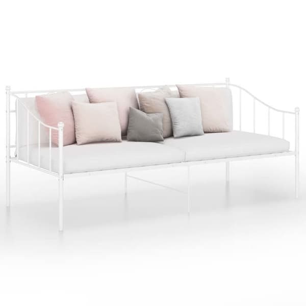 vidaXL Bäddsoffa Stomme Vit Metall, 90x200 cm