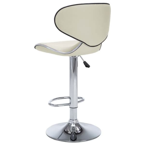 vidaXL Barstolar set om 2 krämfärgad konstläder 323647